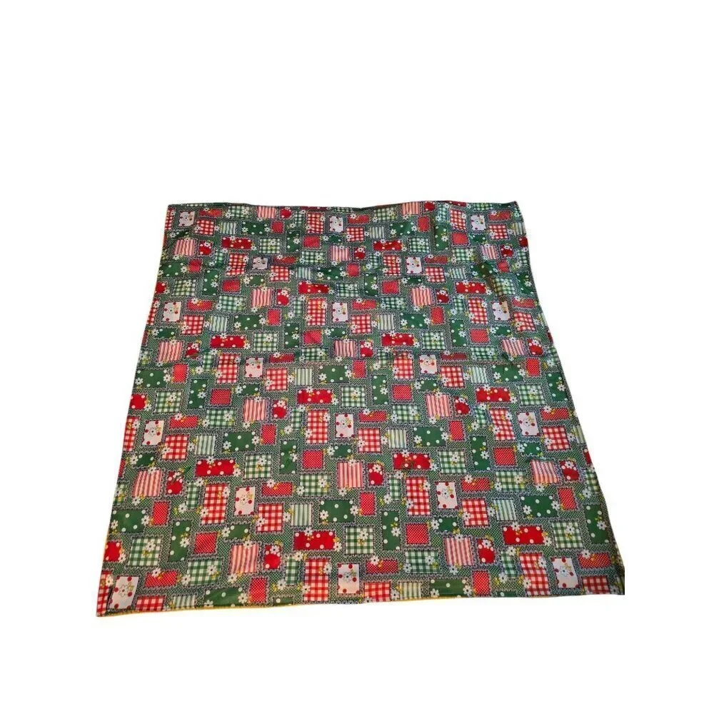 Vintage 60s 70s Granny Floral Patchwork Retro Throw Blanket